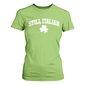 St Patricks Day Italian T Shirt For Women Funny Retro Varsity Sporty Style Shamrock TS10 Lime Print Your Wear