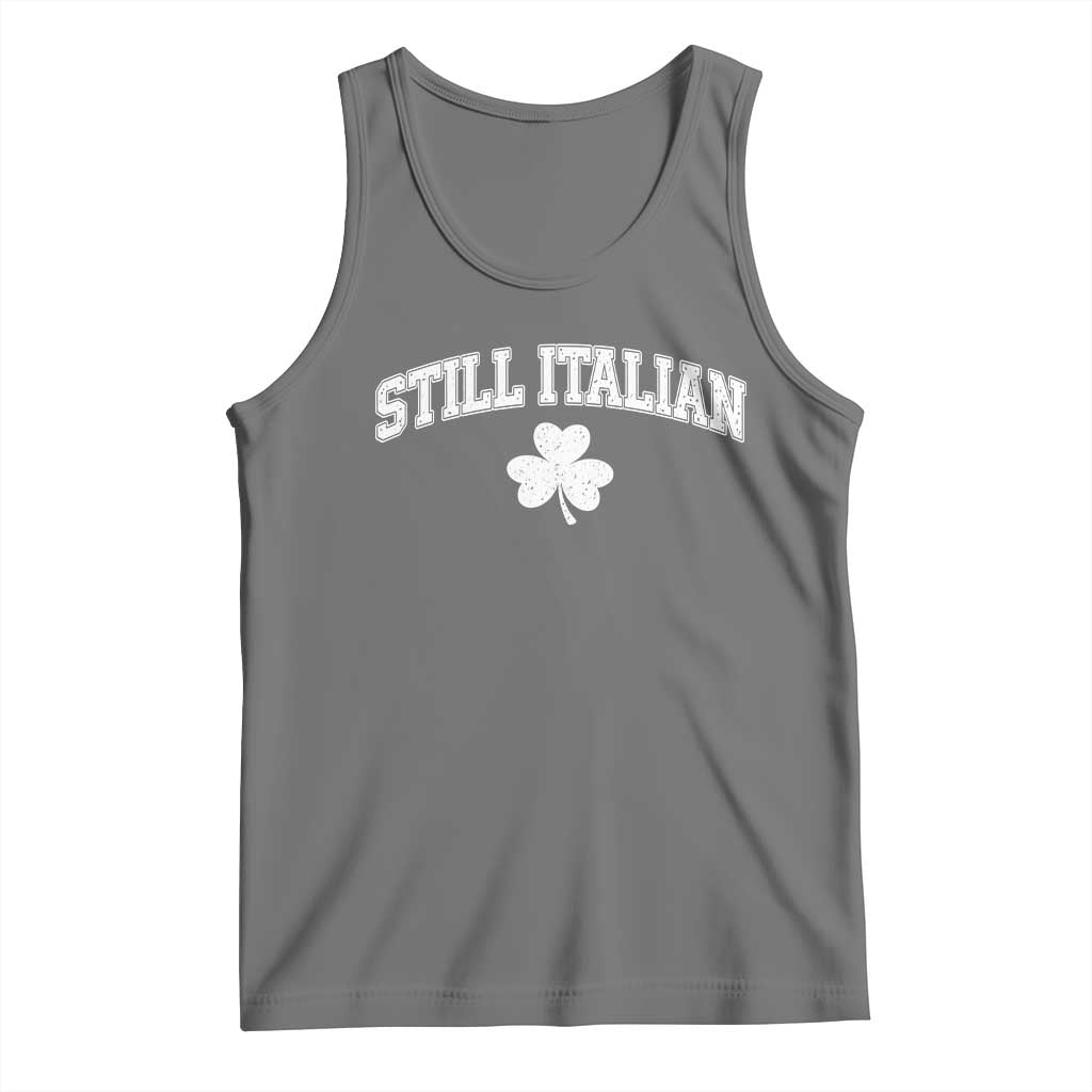 St Patricks Day Italian Tank Top Funny Retro Varsity Sporty Style Shamrock TS10 Black Heather Print Your Wear