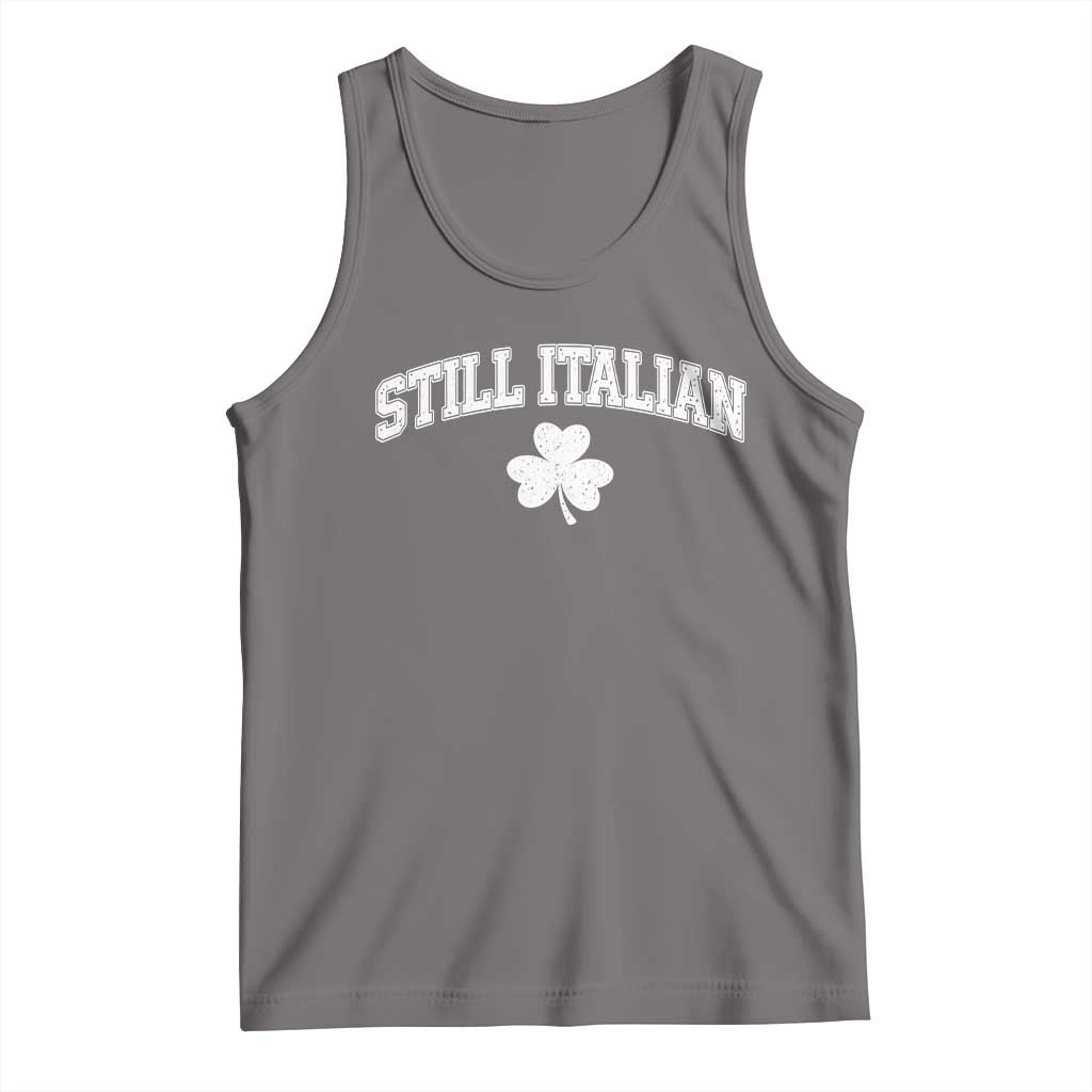 St Patricks Day Italian Tank Top Funny Retro Varsity Sporty Style Shamrock TS10 Deep Heather Print Your Wear