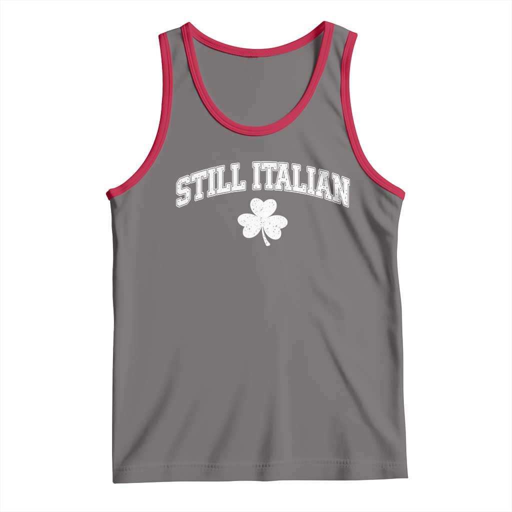 St Patricks Day Italian Tank Top Funny Retro Varsity Sporty Style Shamrock TS10 Deep Heather Red Print Your Wear