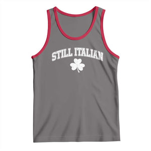 St Patricks Day Italian Tank Top Funny Retro Varsity Sporty Style Shamrock TS10 Deep Heather Red Print Your Wear