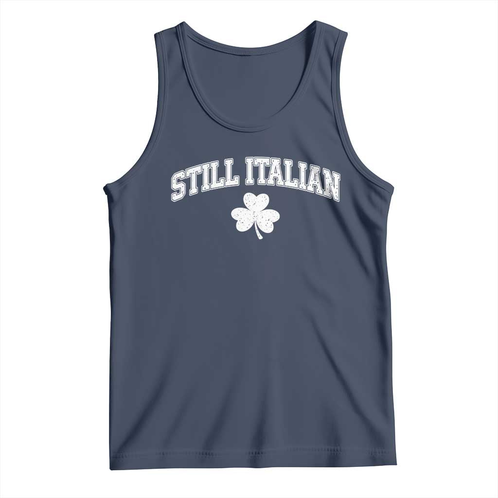 St Patricks Day Italian Tank Top Funny Retro Varsity Sporty Style Shamrock TS10 Navy Print Your Wear