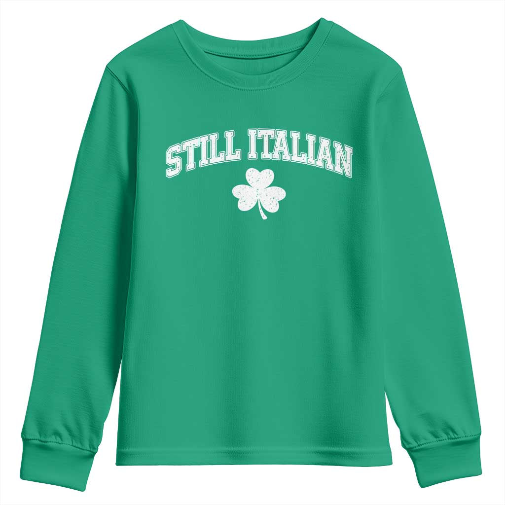 St Patricks Day Italian Youth Sweatshirt Funny Retro Varsity Sporty Style Shamrock TS10 Irish Green Print Your Wear