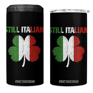 St Patricks Day Still Italian 4 in 1 Can Cooler Tumbler Funny Retro Shamrock Italy Flag TS10 One Size: 16 oz Black Print Your Wear