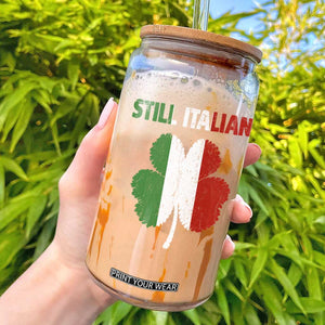 St Patricks Day Still Italian Glass Can Funny Retro Shamrock Italy Flag TS10 Black Print Your Wear