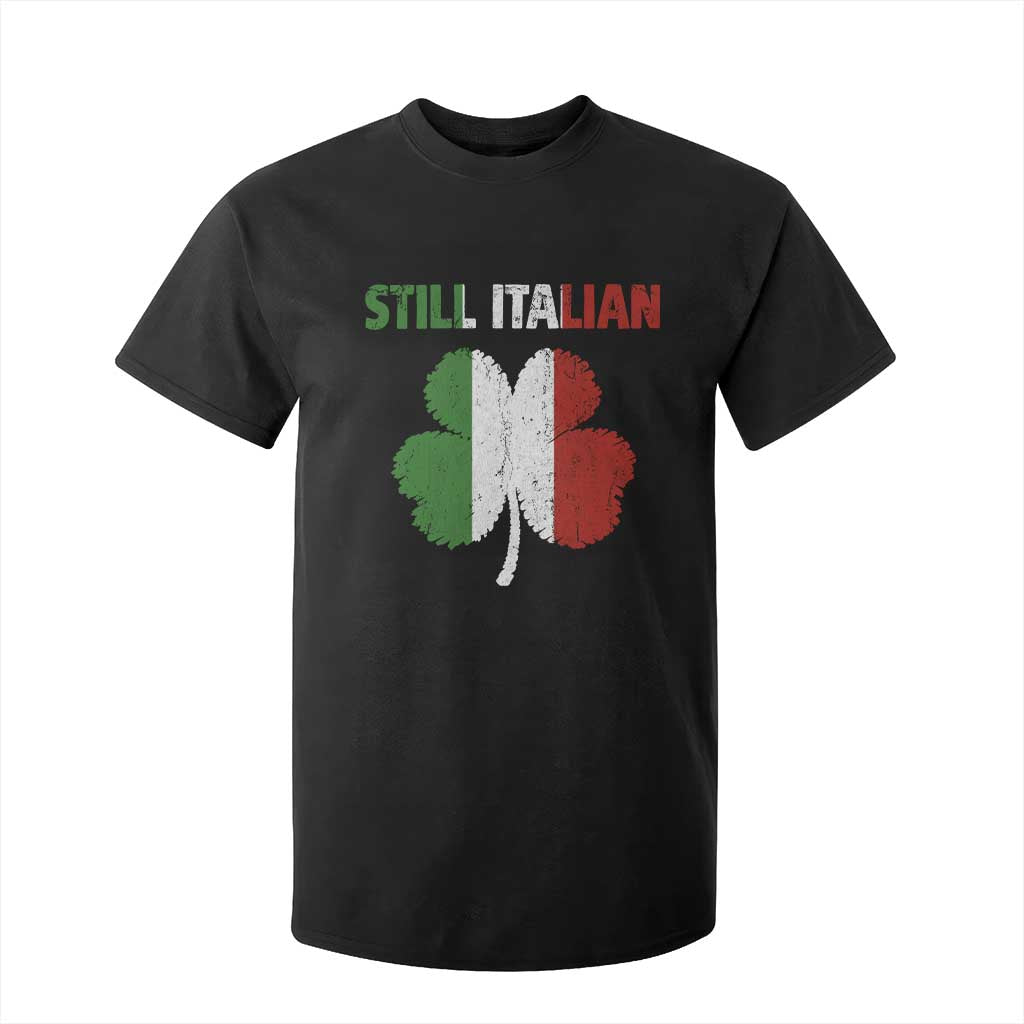 St Patricks Day Still Italian T Shirt For Kid Funny Retro Shamrock Italy Flag TS10 Black Print Your Wear