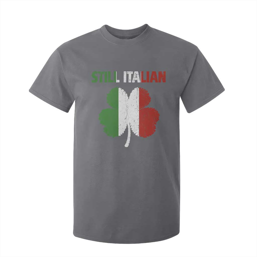 St Patricks Day Still Italian T Shirt For Kid Funny Retro Shamrock Italy Flag TS10 Charcoal Print Your Wear