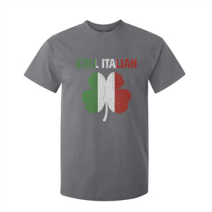 St Patricks Day Still Italian T Shirt For Kid Funny Retro Shamrock Italy Flag TS10 Charcoal Print Your Wear