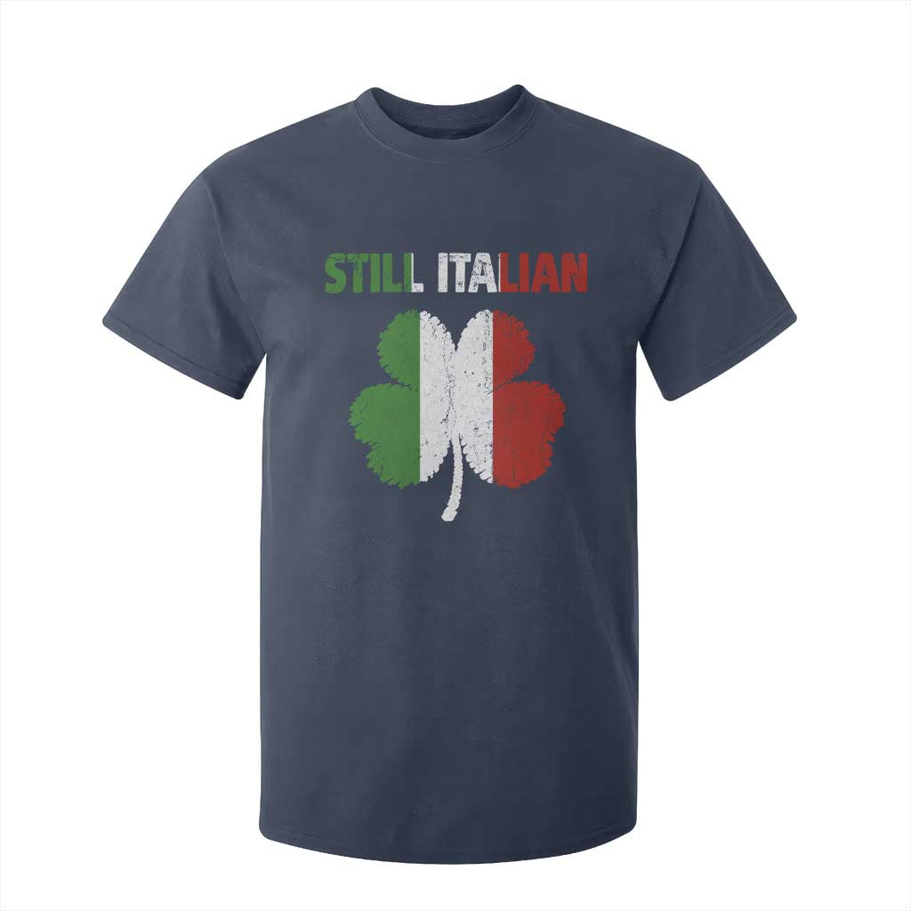 St Patricks Day Still Italian T Shirt For Kid Funny Retro Shamrock Italy Flag TS10 Navy Print Your Wear