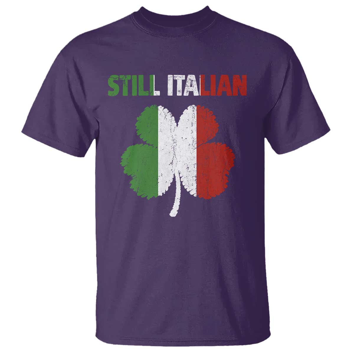 St Patricks Day Still Italian T Shirt Funny Retro Shamrock Italy Flag TS10 Purple Print Your Wear