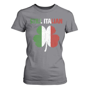 St Patricks Day Still Italian T Shirt For Women Funny Retro Shamrock Italy Flag TS10 Charcoal Print Your Wear