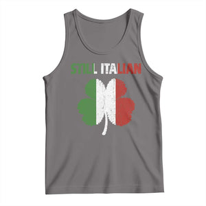 St Patricks Day Still Italian Tank Top Funny Retro Shamrock Italy Flag TS10 Deep Heather Print Your Wear