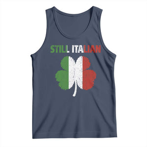 St Patricks Day Still Italian Tank Top Funny Retro Shamrock Italy Flag TS10 Navy Print Your Wear