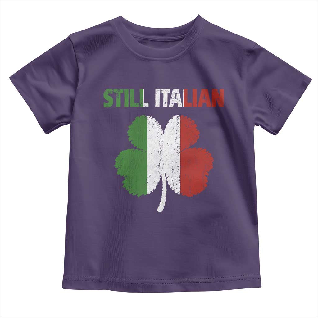 St Patricks Day Still Italian Toddler T Shirt Funny Retro Shamrock Italy Flag TS10 Purple Print Your Wear