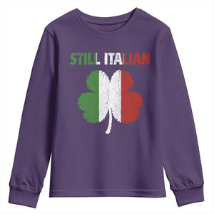 St Patricks Day Still Italian Youth Sweatshirt Funny Retro Shamrock Italy Flag TS10 Purple Print Your Wear