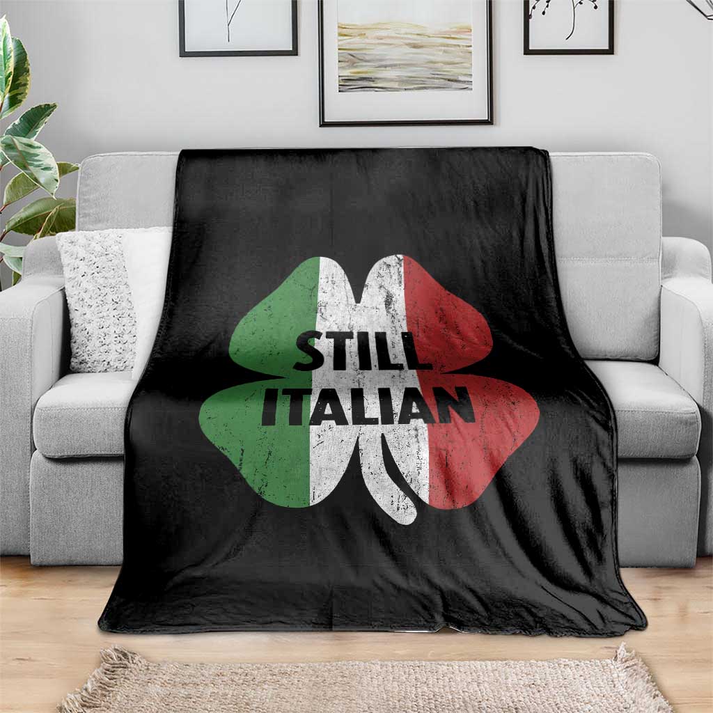 Funny St Patricks Day Italian Throw Blanket Retro Vintage Shamrock Italy Flag TS10 Print Your Wear