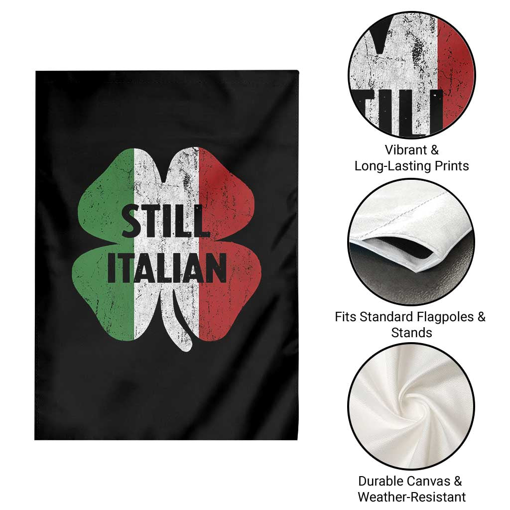Funny St Patricks Day Italian Garden Flag Retro Vintage Shamrock Italy Flag TS10 Print Your Wear