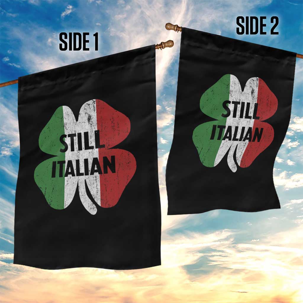 Funny St Patricks Day Italian Garden Flag Retro Vintage Shamrock Italy Flag TS10 Print Your Wear