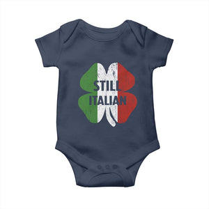 Funny St Patricks Day Italian Baby Onesie Retro Vintage Shamrock Italy Flag TS10 Navy Print Your Wear
