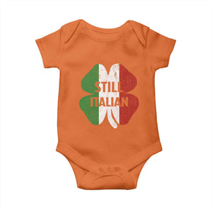 Funny St Patricks Day Italian Baby Onesie Retro Vintage Shamrock Italy Flag TS10 Orange Print Your Wear