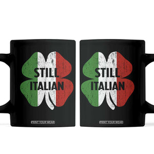 Funny St Patricks Day Italian Coffee Mug Retro Vintage Shamrock Italy Flag TS10 Black Print Your Wear