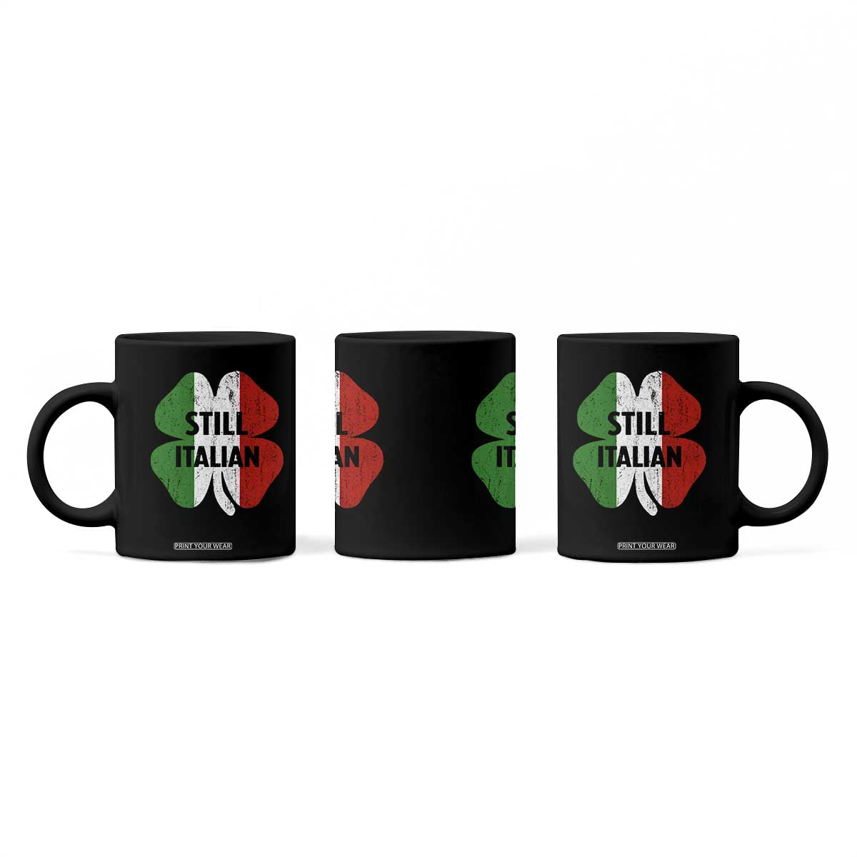Funny St Patricks Day Italian Coffee Mug Retro Vintage Shamrock Italy Flag TS10 Print Your Wear
