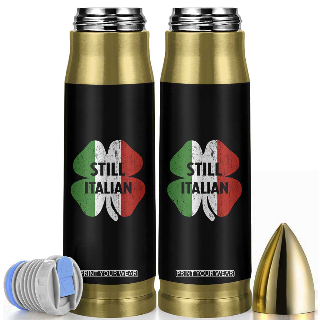 Funny St Patricks Day Italian Bullet Tumbler Retro Vintage Shamrock Italy Flag TS10 Black Print Your Wear
