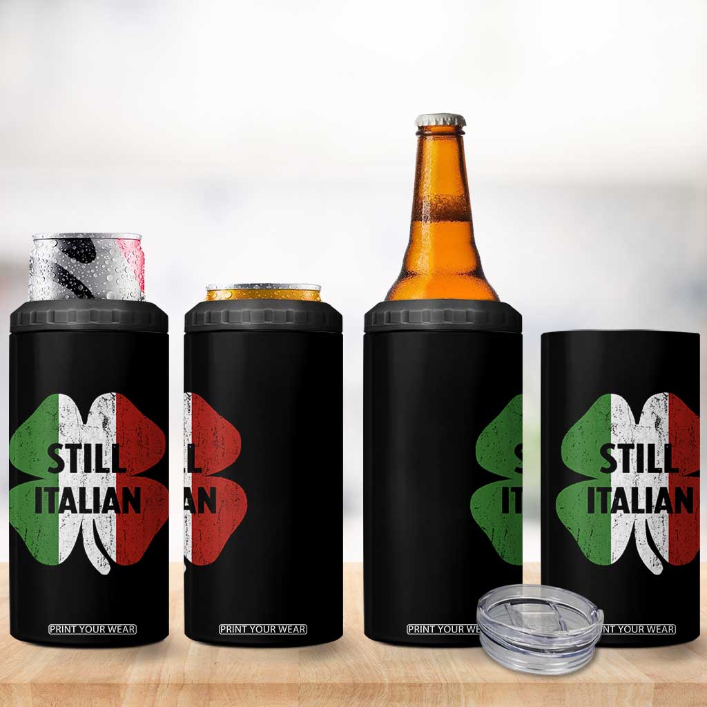 Funny St Patricks Day Italian 4 in 1 Can Cooler Tumbler Retro Vintage Shamrock Italy Flag TS10 Print Your Wear