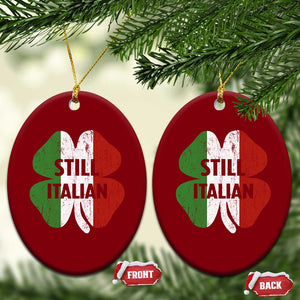 Funny St Patricks Day Italian Ceramic Ornament Retro Vintage Shamrock Italy Flag TS10 Print Your Wear