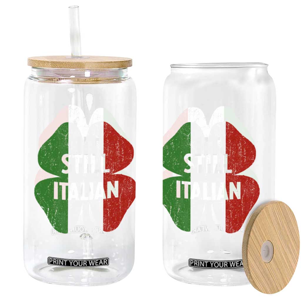 Funny St Patricks Day Italian Glass Can Retro Vintage Shamrock Italy Flag TS10 Print Your Wear