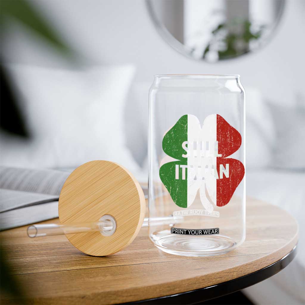 Funny St Patricks Day Italian Glass Can Retro Vintage Shamrock Italy Flag TS10 Print Your Wear