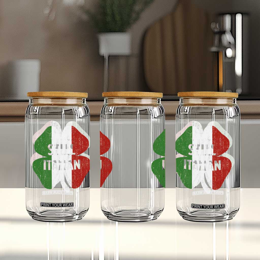 Funny St Patricks Day Italian Glass Can Retro Vintage Shamrock Italy Flag TS10 Print Your Wear