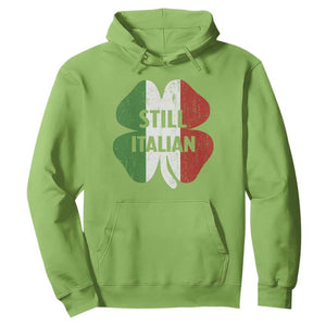 Funny St Patricks Day Italian Hoodie Retro Vintage Shamrock Italy Flag TS10 Lime Print Your Wear
