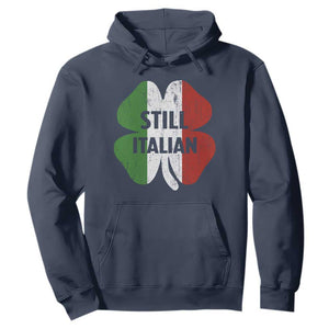 Funny St Patricks Day Italian Hoodie Retro Vintage Shamrock Italy Flag TS10 Navy Print Your Wear