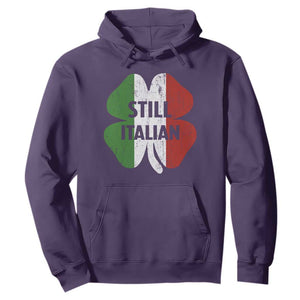 Funny St Patricks Day Italian Hoodie Retro Vintage Shamrock Italy Flag TS10 Purple Print Your Wear