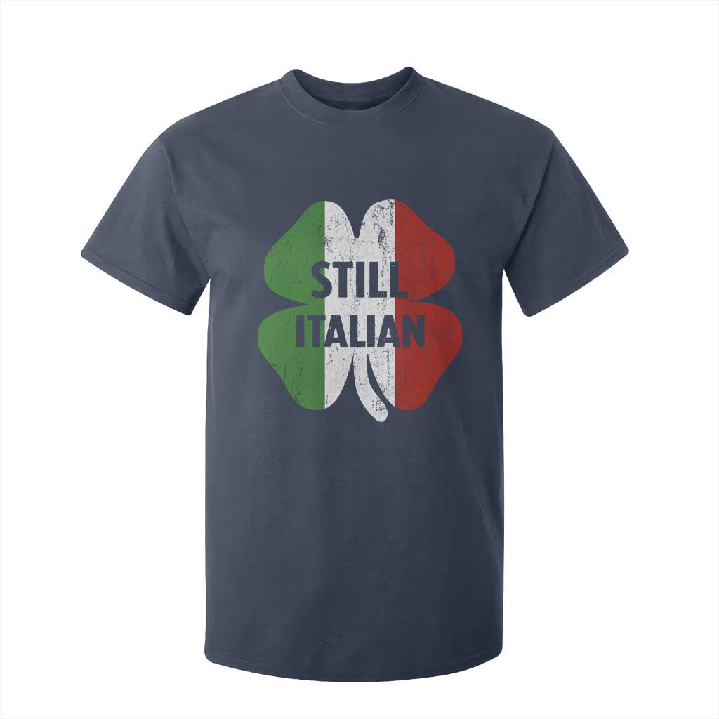 Funny St Patricks Day Italian T Shirt For Kid Retro Vintage Shamrock Italy Flag TS10 Navy Print Your Wear