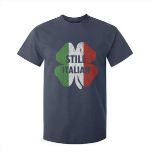 Funny St Patricks Day Italian T Shirt For Kid Retro Vintage Shamrock Italy Flag TS10 Navy Print Your Wear