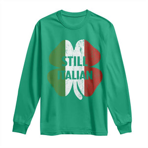 Funny St Patricks Day Italian Long Sleeve Shirt Retro Vintage Shamrock Italy Flag TS10 Irish Green Print Your Wear
