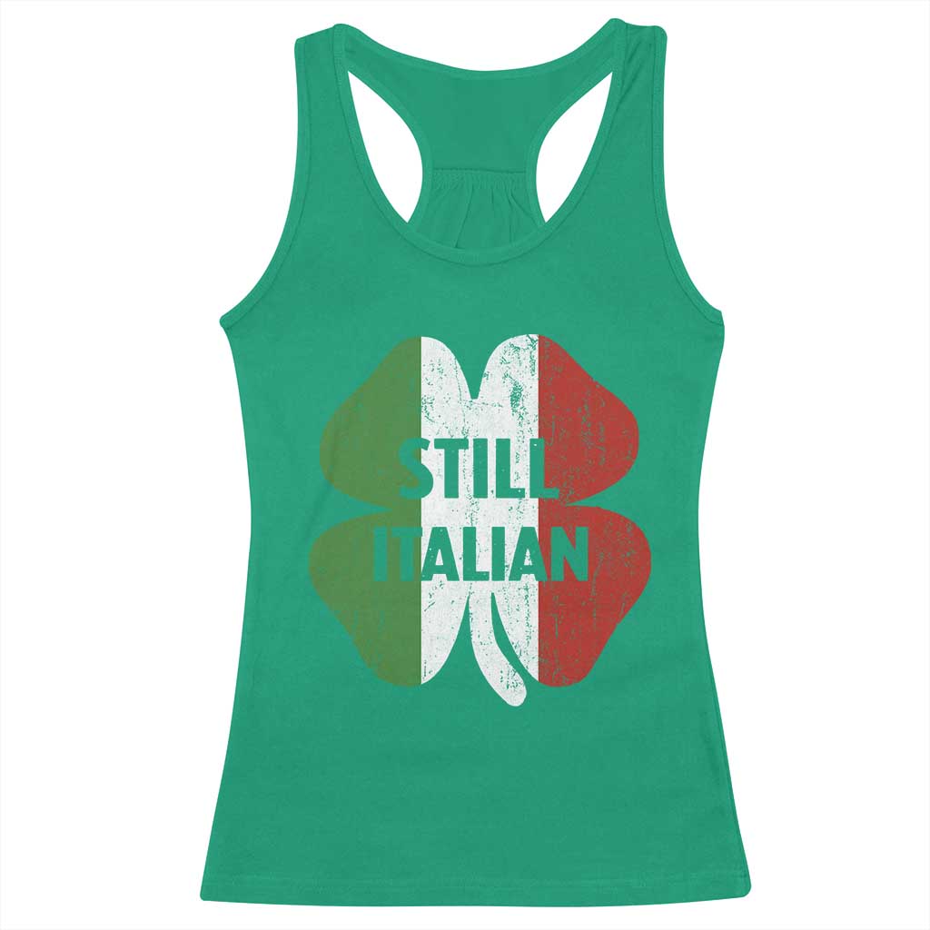 Funny St Patricks Day Italian Racerback Tank Top Retro Vintage Shamrock Italy Flag TS10 Irish Green Print Your Wear