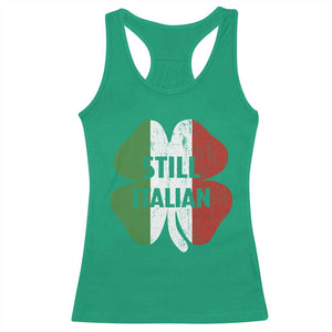 Funny St Patricks Day Italian Racerback Tank Top Retro Vintage Shamrock Italy Flag TS10 Irish Green Print Your Wear