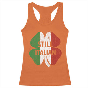 Funny St Patricks Day Italian Racerback Tank Top Retro Vintage Shamrock Italy Flag TS10 Orange Print Your Wear