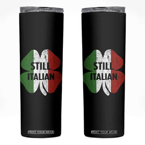 Funny St Patricks Day Italian Skinny Tumbler Retro Vintage Shamrock Italy Flag TS10 Black Print Your Wear