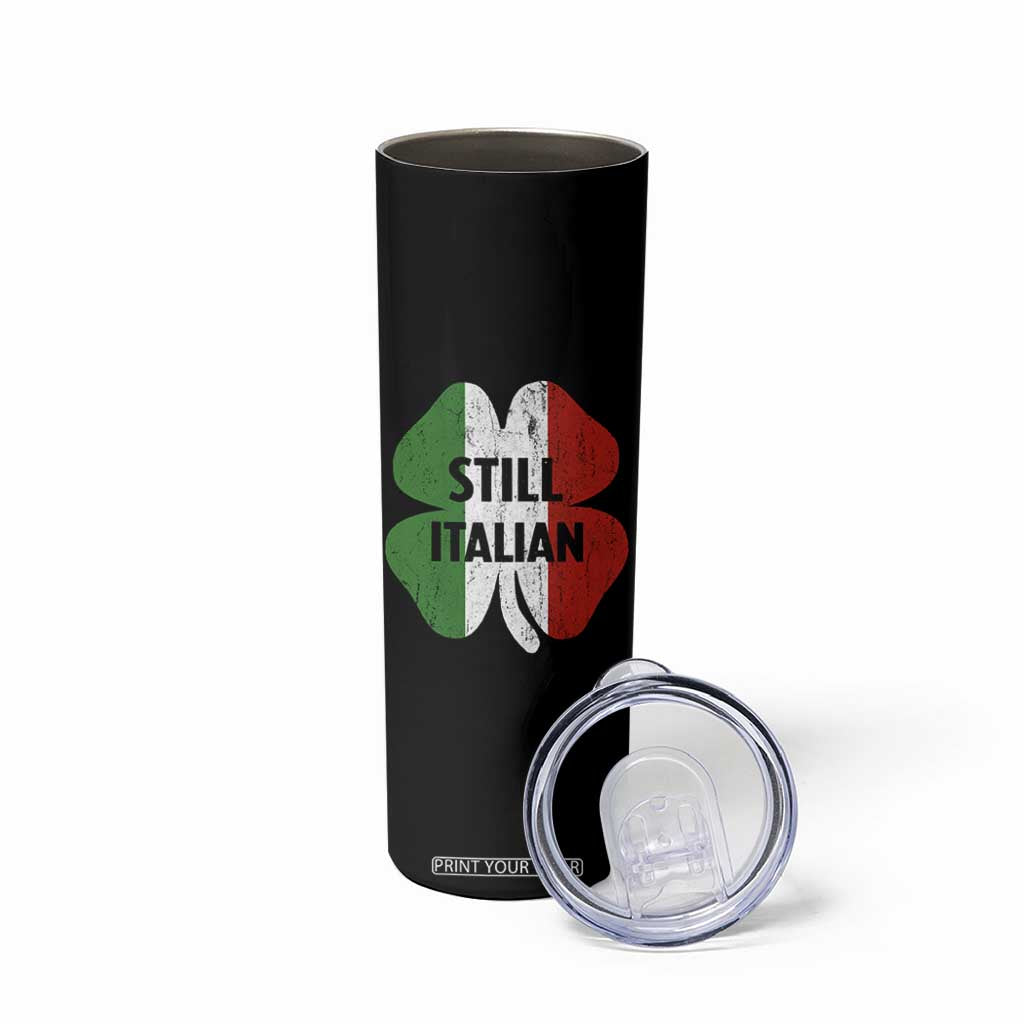 Funny St Patricks Day Italian Skinny Tumbler Retro Vintage Shamrock Italy Flag TS10 Print Your Wear