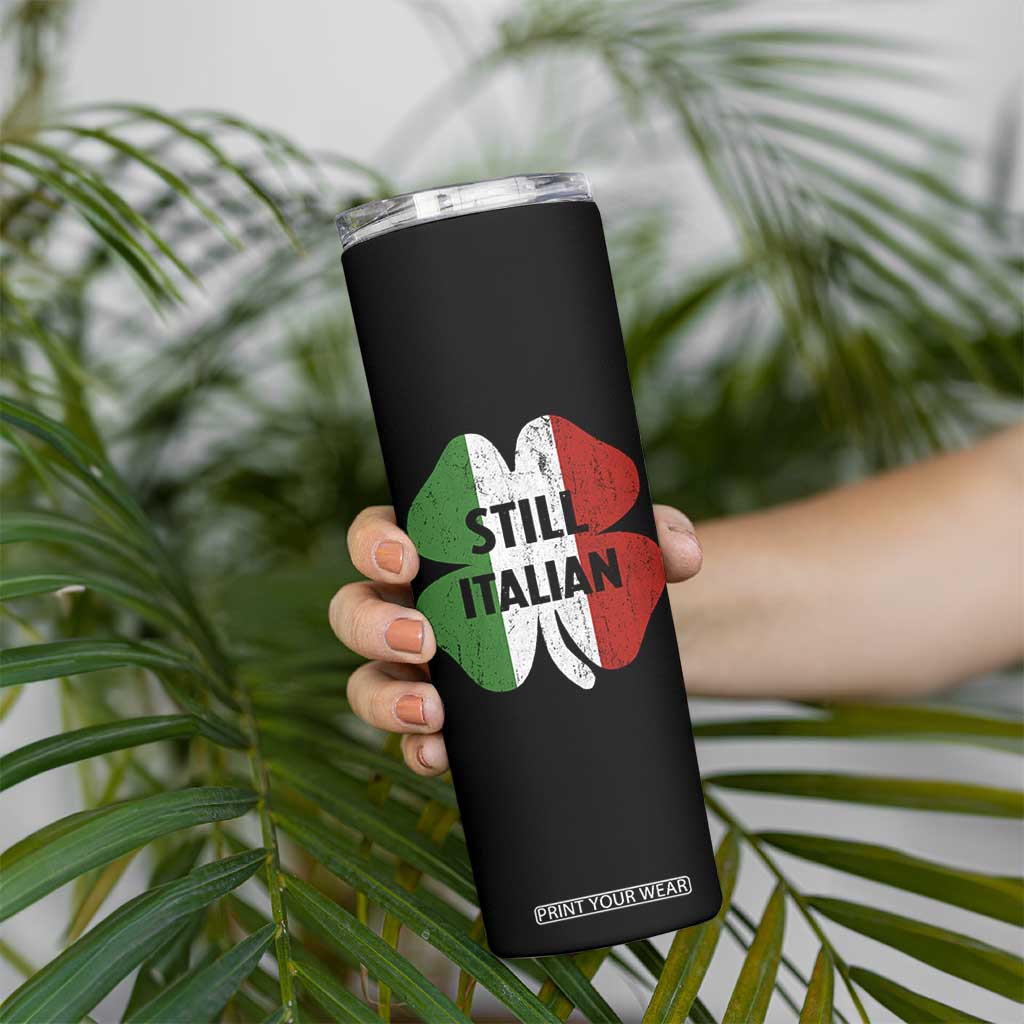 Funny St Patricks Day Italian Skinny Tumbler Retro Vintage Shamrock Italy Flag TS10 Print Your Wear