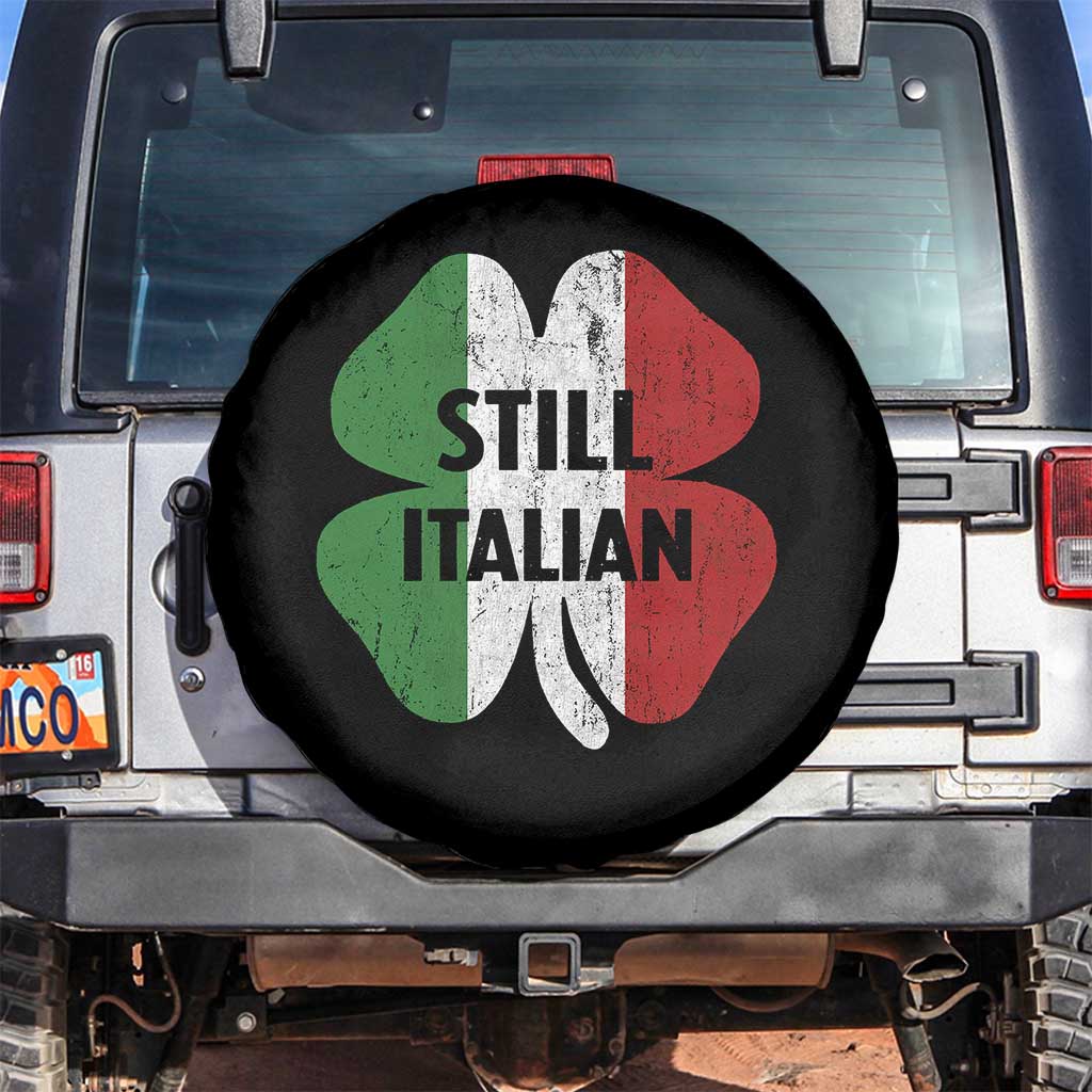 Funny St Patricks Day Italian Spare Tire Cover Retro Vintage Shamrock Italy Flag TS10 No hole Black Print Your Wear