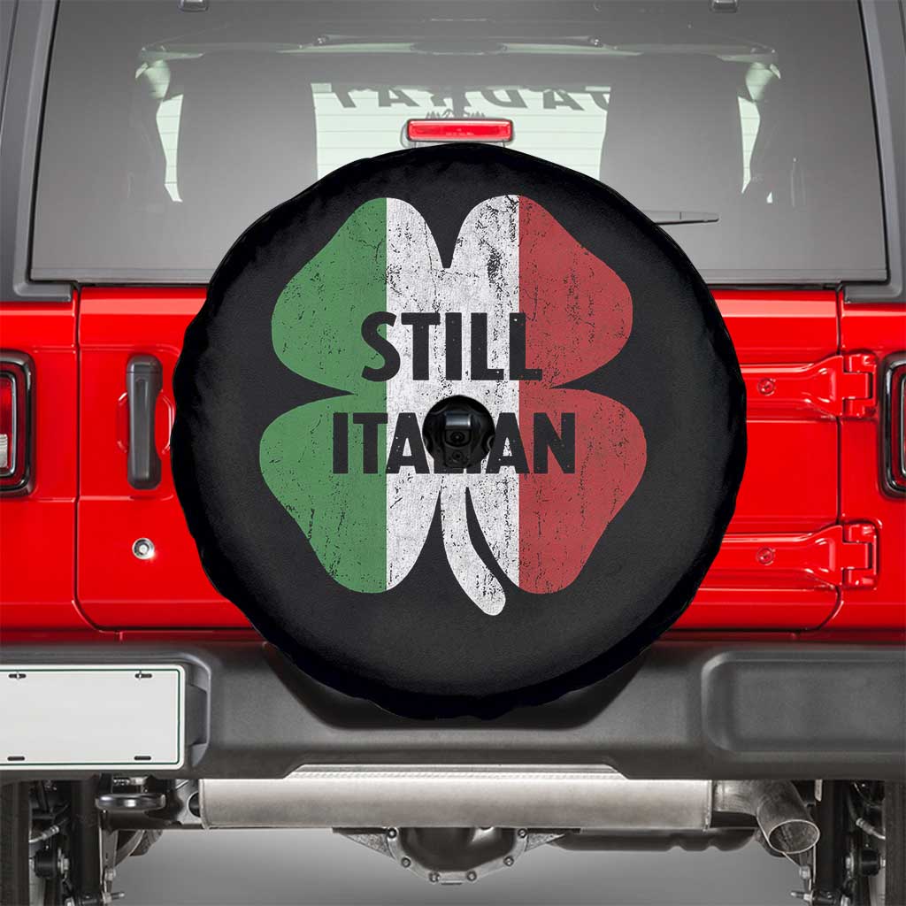 Funny St Patricks Day Italian Spare Tire Cover Retro Vintage Shamrock Italy Flag TS10 Black Print Your Wear