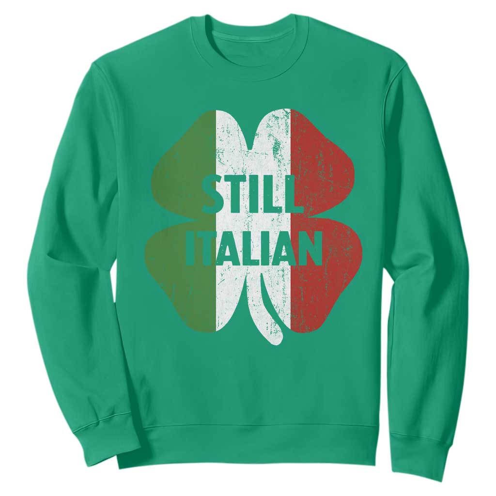 Funny St Patricks Day Italian Sweatshirt Retro Vintage Shamrock Italy Flag TS10 Irish Green Print Your Wear