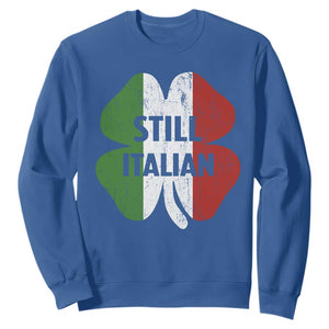 Funny St Patricks Day Italian Sweatshirt Retro Vintage Shamrock Italy Flag TS10 Royal Blue Print Your Wear