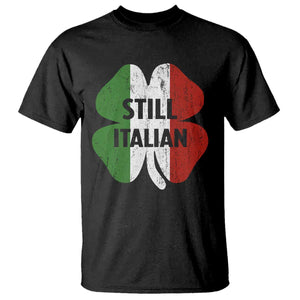 Funny St Patricks Day Italian T Shirt Retro Vintage Shamrock Italy Flag TS10 Black Print Your Wear