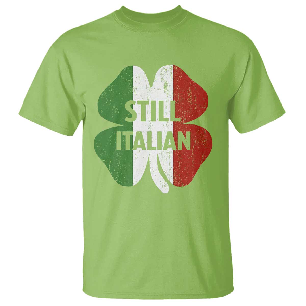 Funny St Patricks Day Italian T Shirt Retro Vintage Shamrock Italy Flag TS10 Lime Print Your Wear